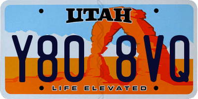 UT license plate Y808VQ