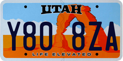 UT license plate Y808ZA
