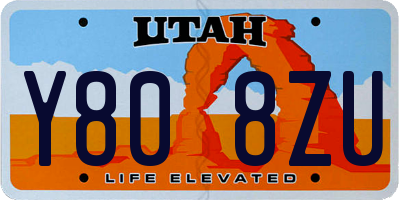 UT license plate Y808ZU