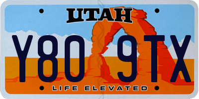 UT license plate Y809TX