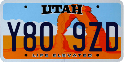 UT license plate Y809ZD