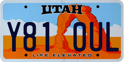 UT license plate Y810UL