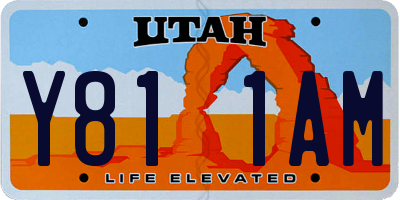 UT license plate Y811AM