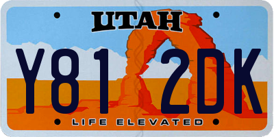 UT license plate Y812DK
