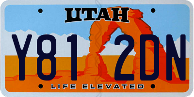 UT license plate Y812DN