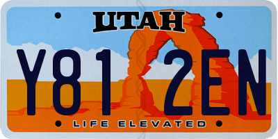 UT license plate Y812EN