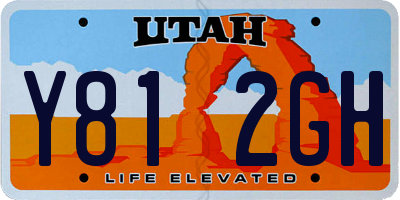 UT license plate Y812GH