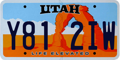 UT license plate Y812IW