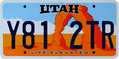 UT license plate Y812TR