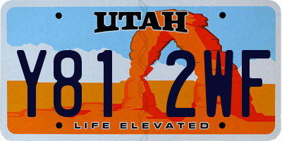 UT license plate Y812WF