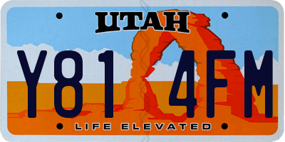 UT license plate Y814FM