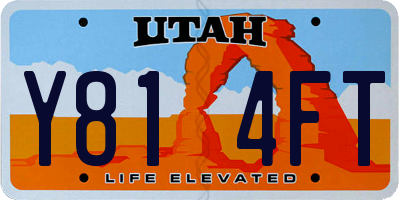 UT license plate Y814FT