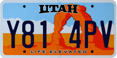 UT license plate Y814PV