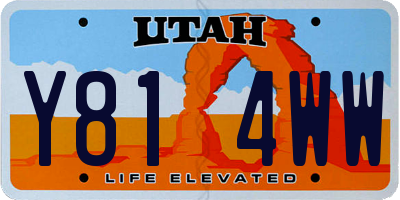 UT license plate Y814WW