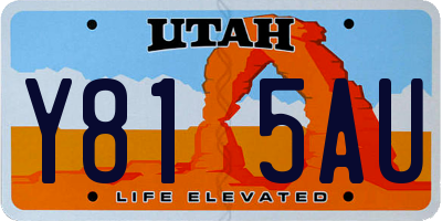 UT license plate Y815AU
