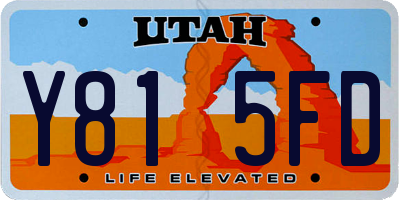 UT license plate Y815FD