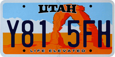 UT license plate Y815FH