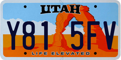 UT license plate Y815FV