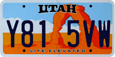 UT license plate Y815VW