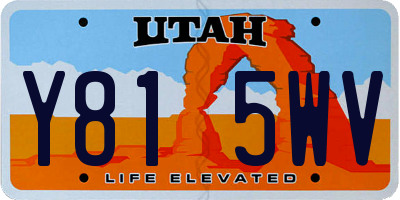 UT license plate Y815WV