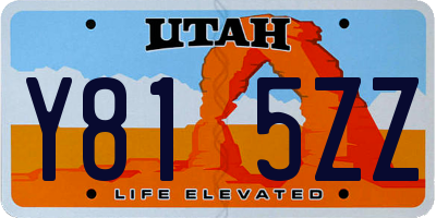 UT license plate Y815ZZ