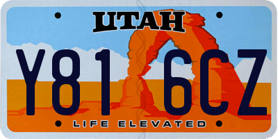 UT license plate Y816CZ