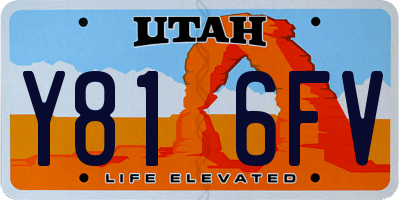 UT license plate Y816FV