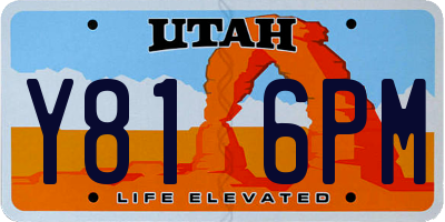 UT license plate Y816PM