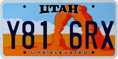 UT license plate Y816RX