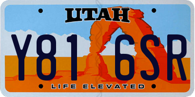 UT license plate Y816SR