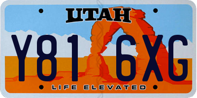 UT license plate Y816XG