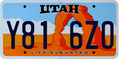 UT license plate Y816ZO