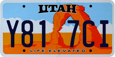 UT license plate Y817CI