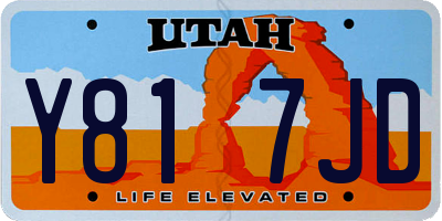 UT license plate Y817JD