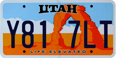 UT license plate Y817LT