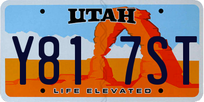 UT license plate Y817ST