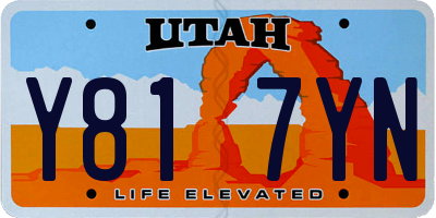UT license plate Y817YN