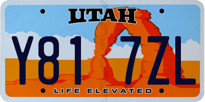 UT license plate Y817ZL