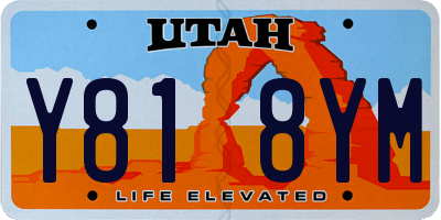 UT license plate Y818YM