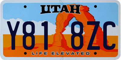 UT license plate Y818ZC