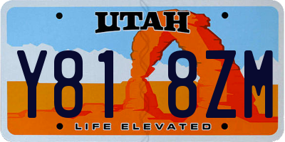 UT license plate Y818ZM
