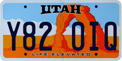 UT license plate Y820IQ