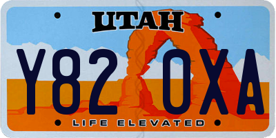 UT license plate Y820XA