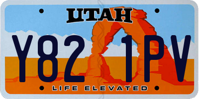 UT license plate Y821PV