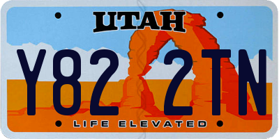 UT license plate Y822TN