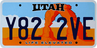 UT license plate Y822VE