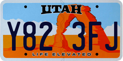 UT license plate Y823FJ