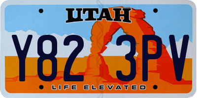 UT license plate Y823PV
