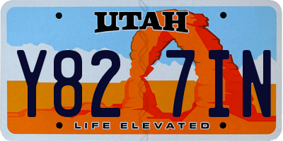UT license plate Y827IN