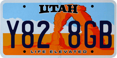 UT license plate Y828GB